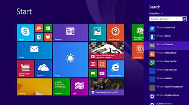Menonaktifkan Windows Defender di Windows 8