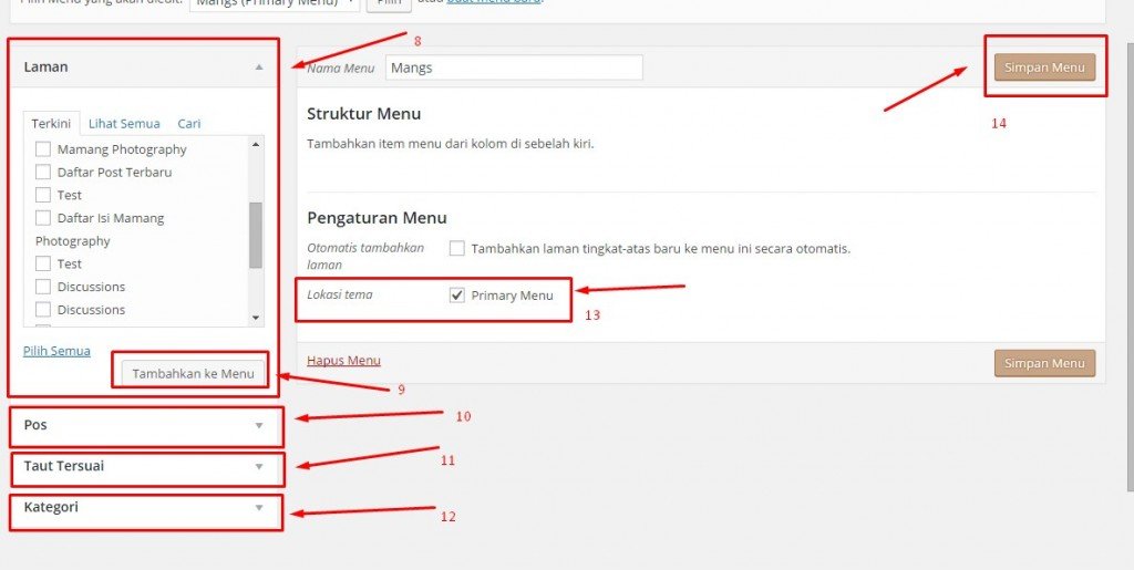 Cara Buat Menu pada WordPress 2