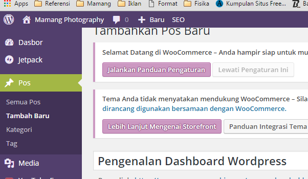 Pengenalan Dashboard WordPress